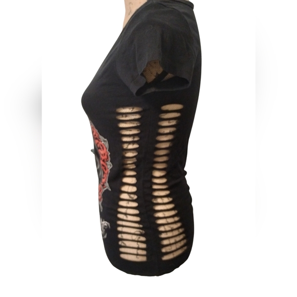 Kill It Sugar Skull Distressed Shirt Size S - Picture 3 of 5